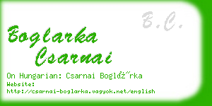 boglarka csarnai business card